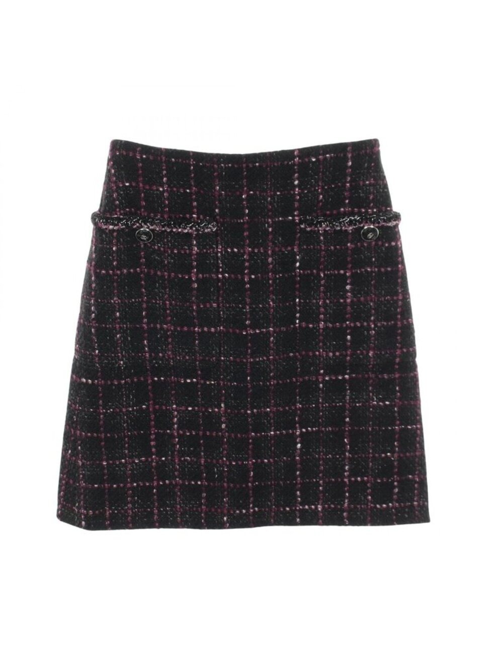 Chanel Skirt CC Logo Button Wool
